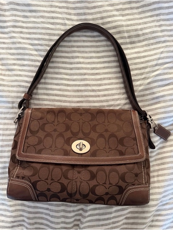 Coach Brown Hampton Flap Bag F13972